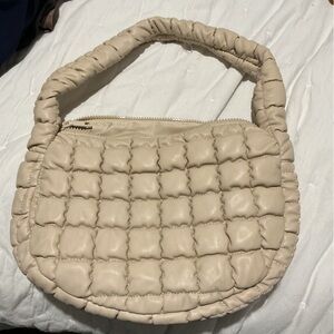 Elegant Cream Quilted puffer Antik Kraft Women's Bag